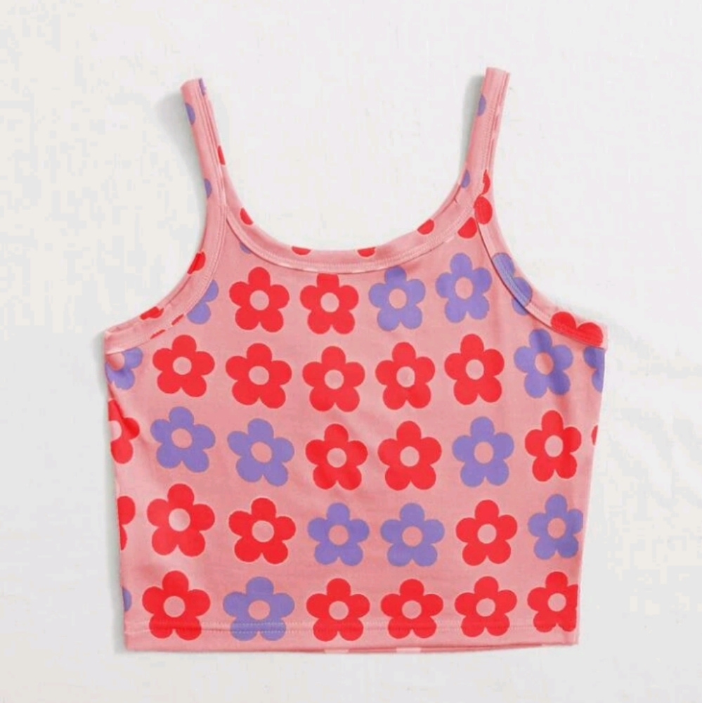 Plus Size SheIn Floral Crop Cami Top